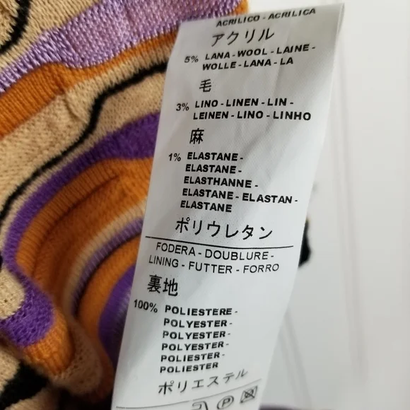 M Missoni NWT Long Sleeve Sweater Dress US 6 EU42 Multi Color Wool Blend 3D Knit - Picture 12 of 16